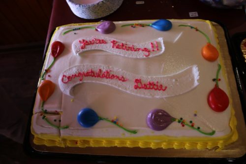 Retirement party cake. Photo credit: Sky Swanson.