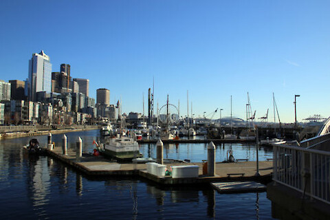 View of Downtown Seattle from the waterfront. Photo credit: Yesenia Valverde.