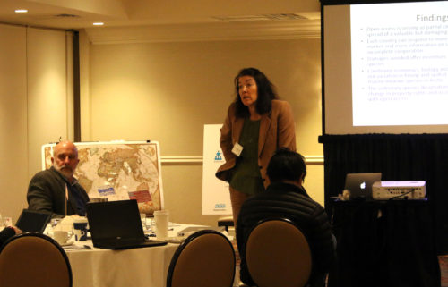 Linda Fernandez, of BAAMRGP, presenting on the findings of the project. Photo credit: Sky Swanson.