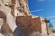 Exterior of Pueblo home in Bandelier National Monument in Los Alamos, NM