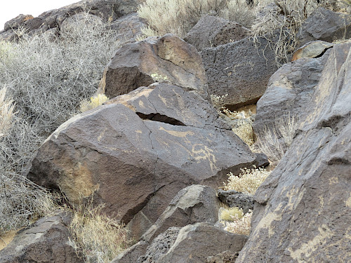 Bird petroglyph at Petroglyph National Monument in Albuquerque, NM