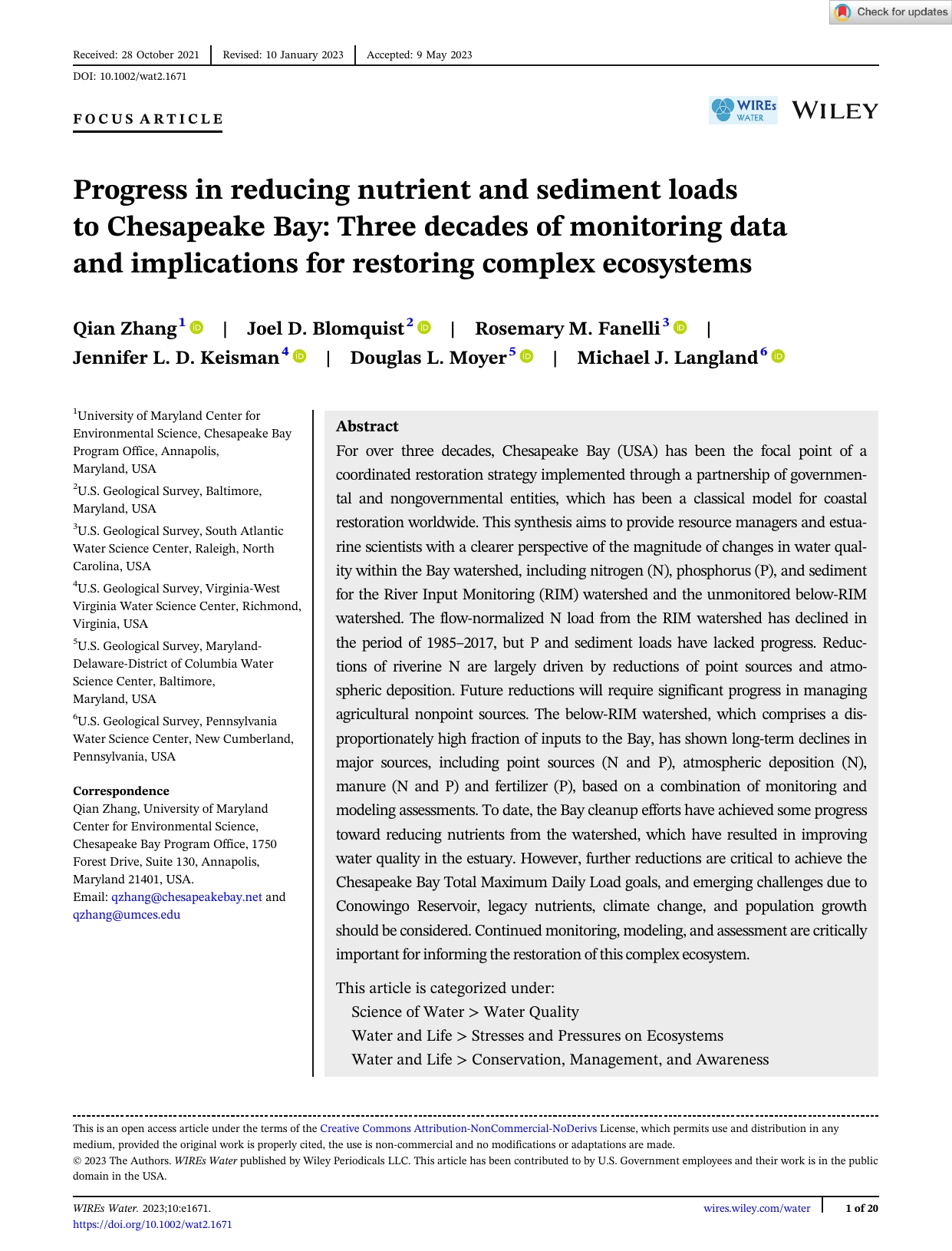 Progress In Reducing Nutrient And Sediment Loads To Chesapeake Bay ...