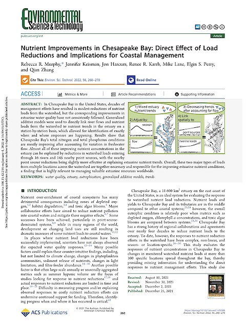 Nutrient Improvements in Chesapeake Bay: Direct Effect of Load Reductions and Implications for Coastal Management (Page 1)