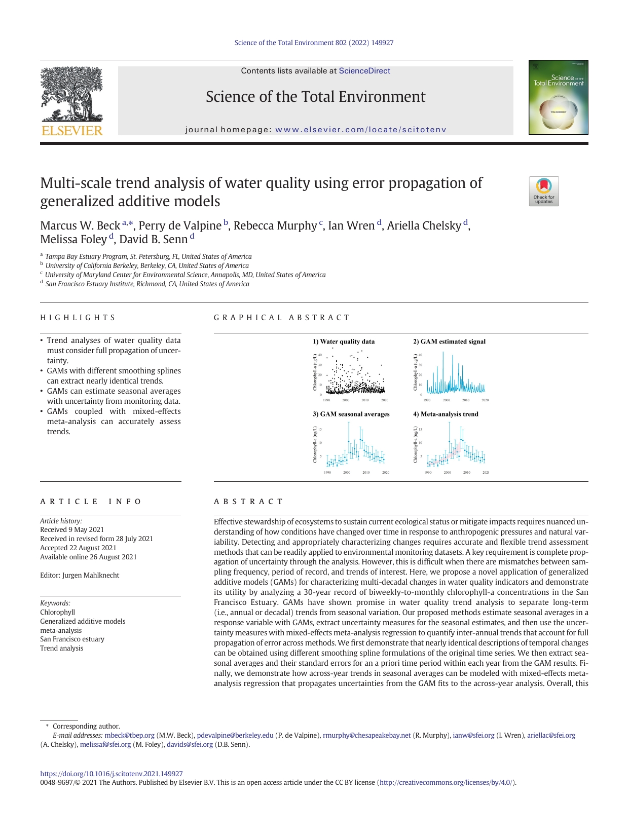 Multi-scale trend analysis of water quality using error propagation of ...