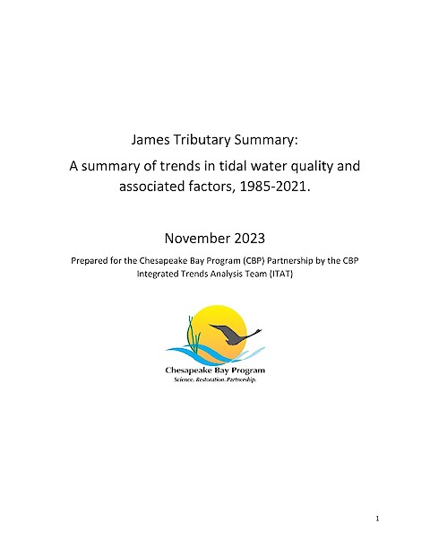 James Tributary Summary: A summary of trends in tidal water quality and associated factors, 1985-2021 (Page 1)