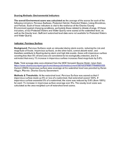 Charles County Climate Adaptation Report Card Methods Document (Page 1)