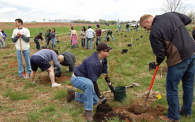 Tree planting is an important stewardship activity. Photo by Chesapeake Bay Foundation.