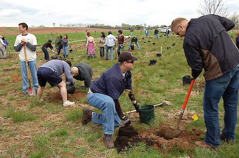 Tree planting is an important stewardship activity. Photo by Chesapeake Bay Foundation.
