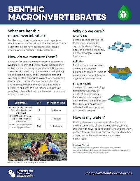 CMC Fact Sheet: Benthic Macroinvertebrates (Page 1)