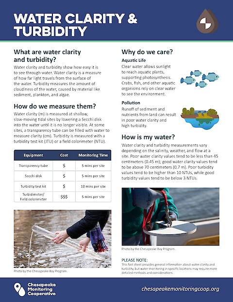 CMC Fact Sheet: Water Clarity and Turbidity (Page 1)