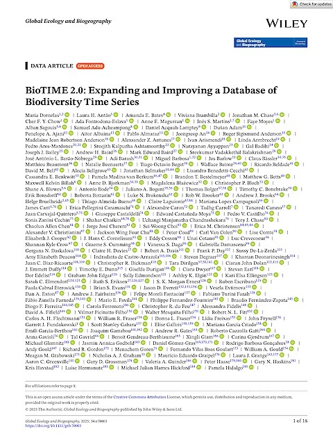 BioTIME 2.0: Expanding and Improving a Database of Biodiversity Time Series (Page 1)