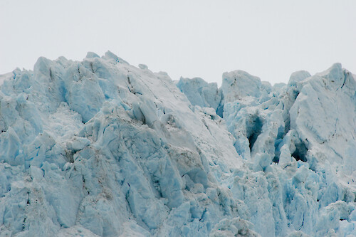 Close-up of the top of the Holgate Glacier in Kenai Fjords National Park, Alaska.