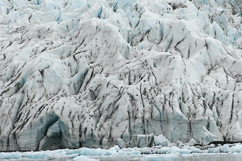 Close-up of the Holgate Glacier in Kenai Fjords National Park, Alaska. 
